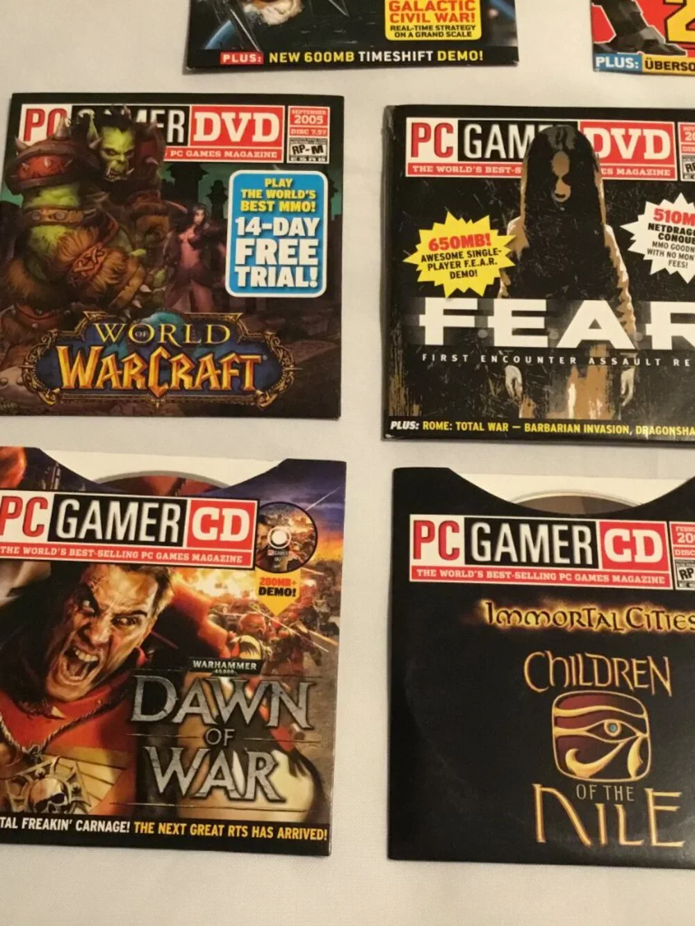 PC Gamer Demo Disc Lot Of 11 CDs More Vintage: WoW, CoD2, Battle Field, Star War